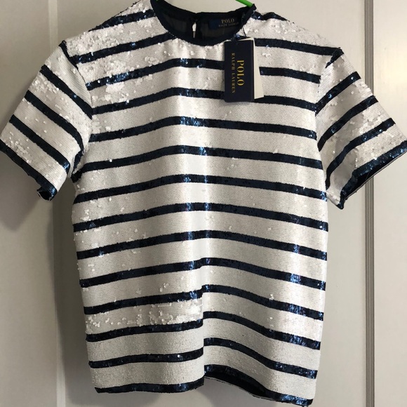 Polo Ralph Lauren Tops - sequin and beaded sleeve top